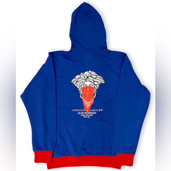 Crooks & Castles Men's Logo Graphic Pullover Fleece Hoodie Sweatshirt size L NWT - Picture 2 of 13